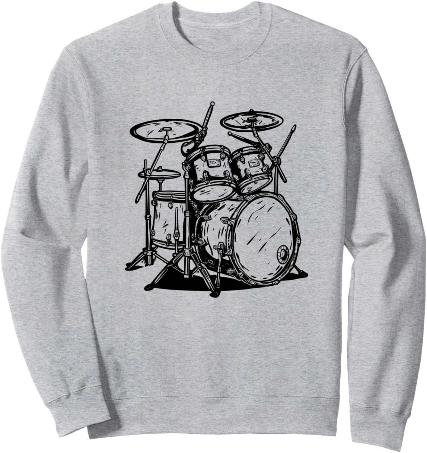 

Толстовка с рисунком рок-художника из серии Trap Set Sketch Drum Set Graphic Shirts And Prizes, серый