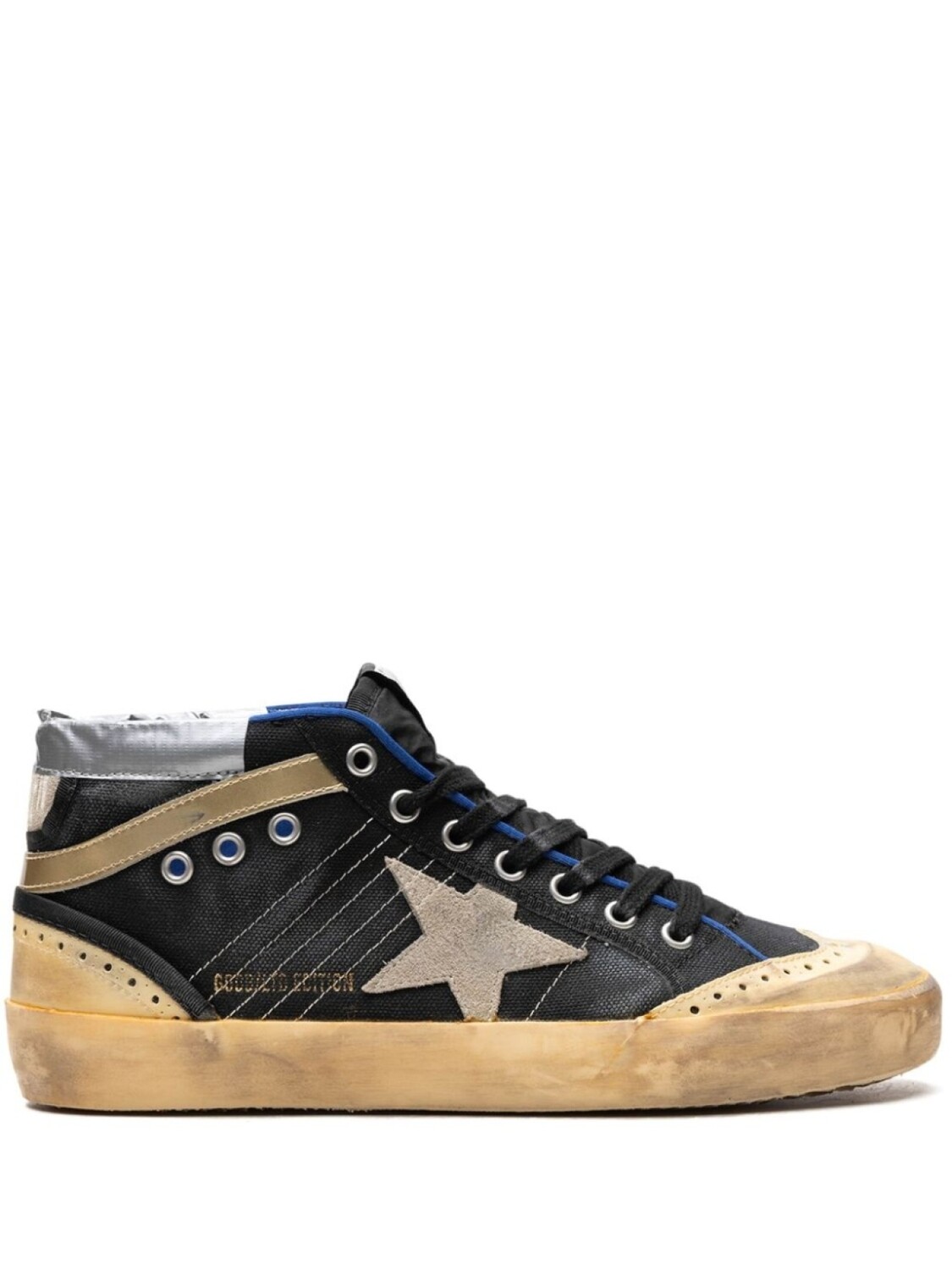 

Golden Goose кроссовки Mid Star "Черный/Ледяная ваниль/Золото", черный