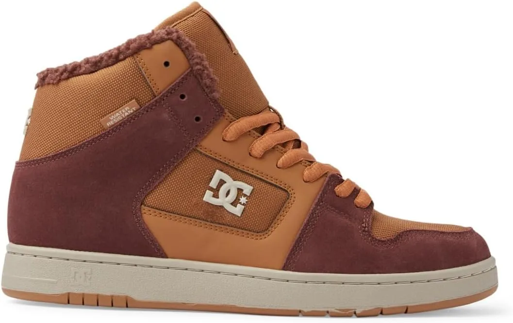 Мужские высокие кожаные кроссовки DC Shoes Manteca 4 Hi WR, белый/коричневый — фото 2
