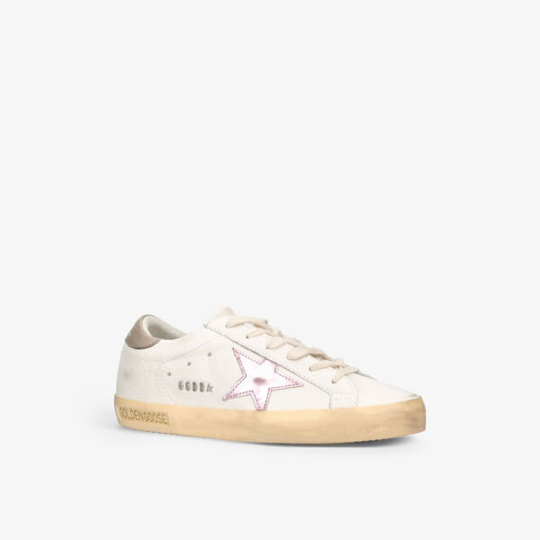 Женские кожаные низкие кеды super-star Golden Goose, белый — фото 3