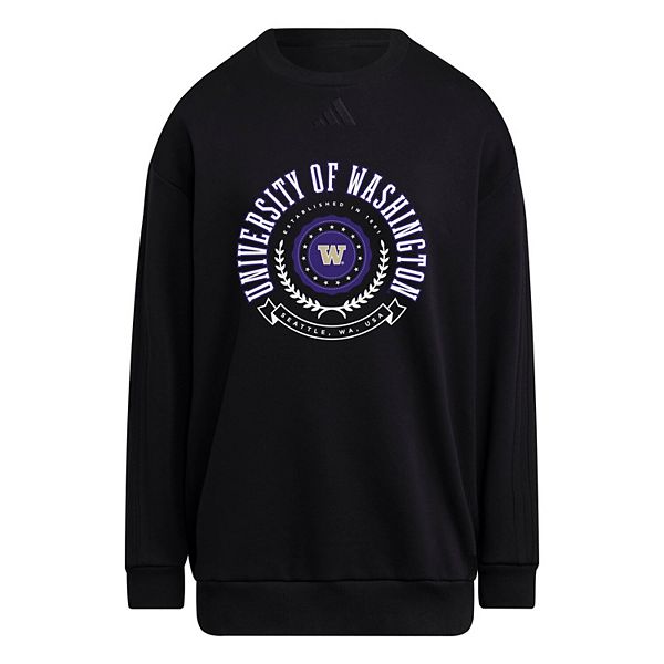 Женский черный oversized свитшот washington huskies Adidas — фото 3