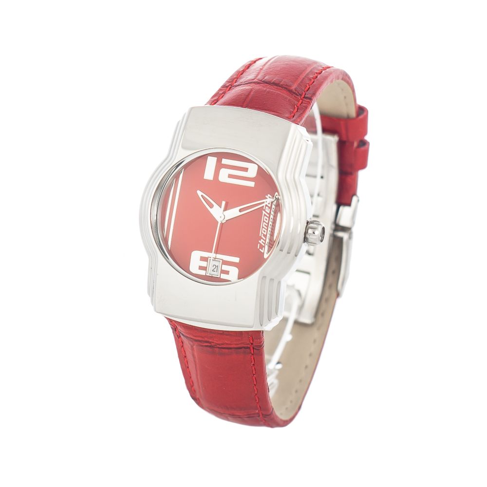 

Красные кожаные часы Chronotech