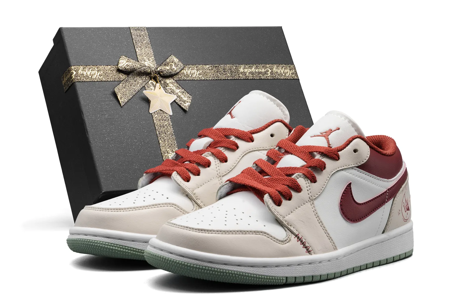 Jordan Air 1 Stunning Fashion Trend низкие детские баскетбольные кроссовки красные для подростков