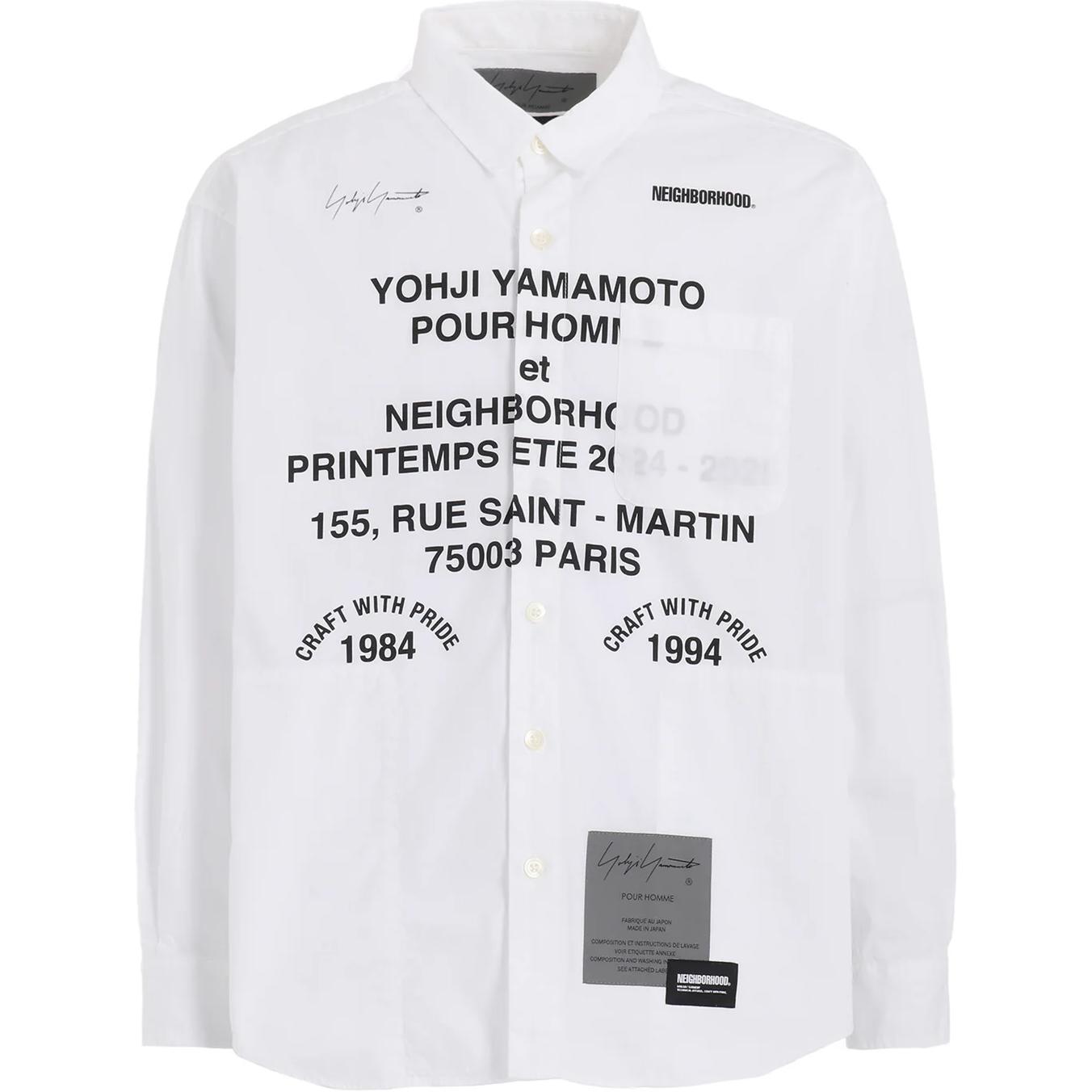 

Принтованная рубашка на пуговицах x neighborhood Yohji Yamamoto, белый