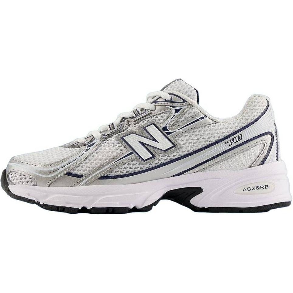 

New Balance NB 740 устойчивые к истиранию низкие детские повседневные кроссовки White Silver Black
