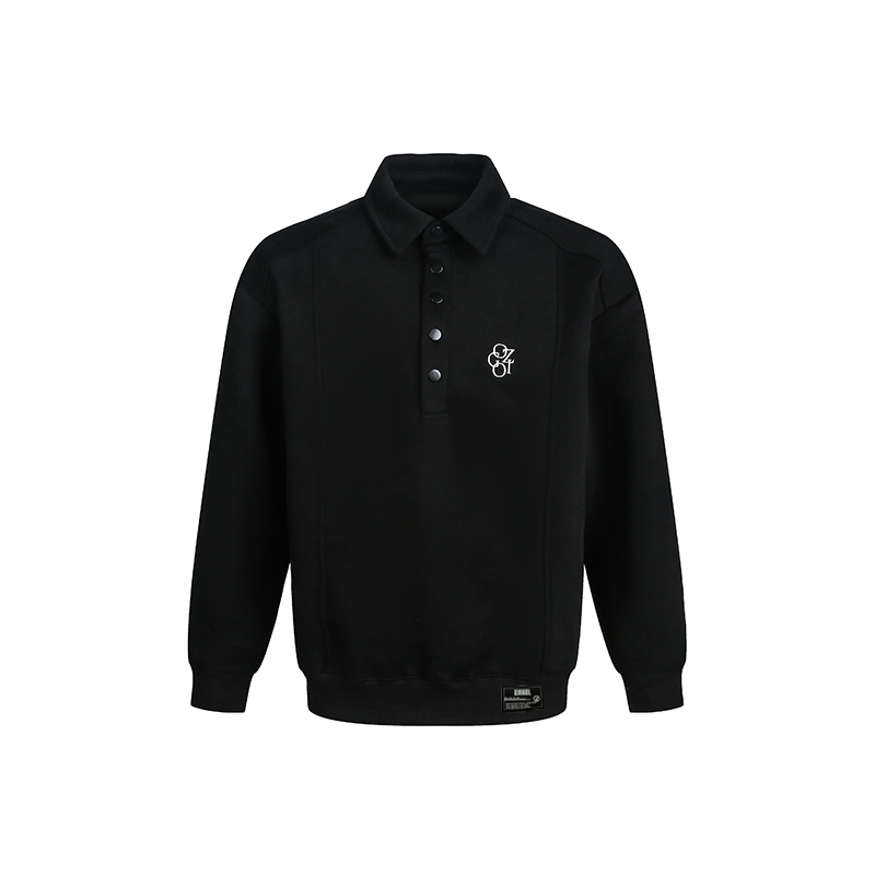 

Свитшот Unisex Polo Collar Moderate Regular ZIAREL, черный