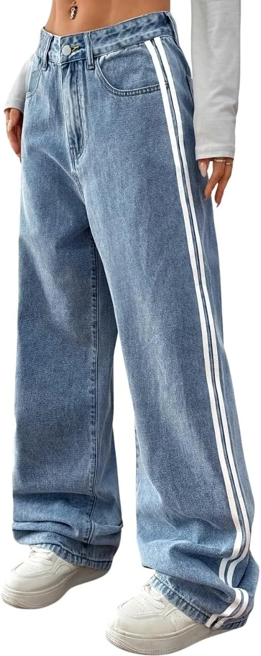 

Брюки джинсовые baggy straight leg striped OTEEGX