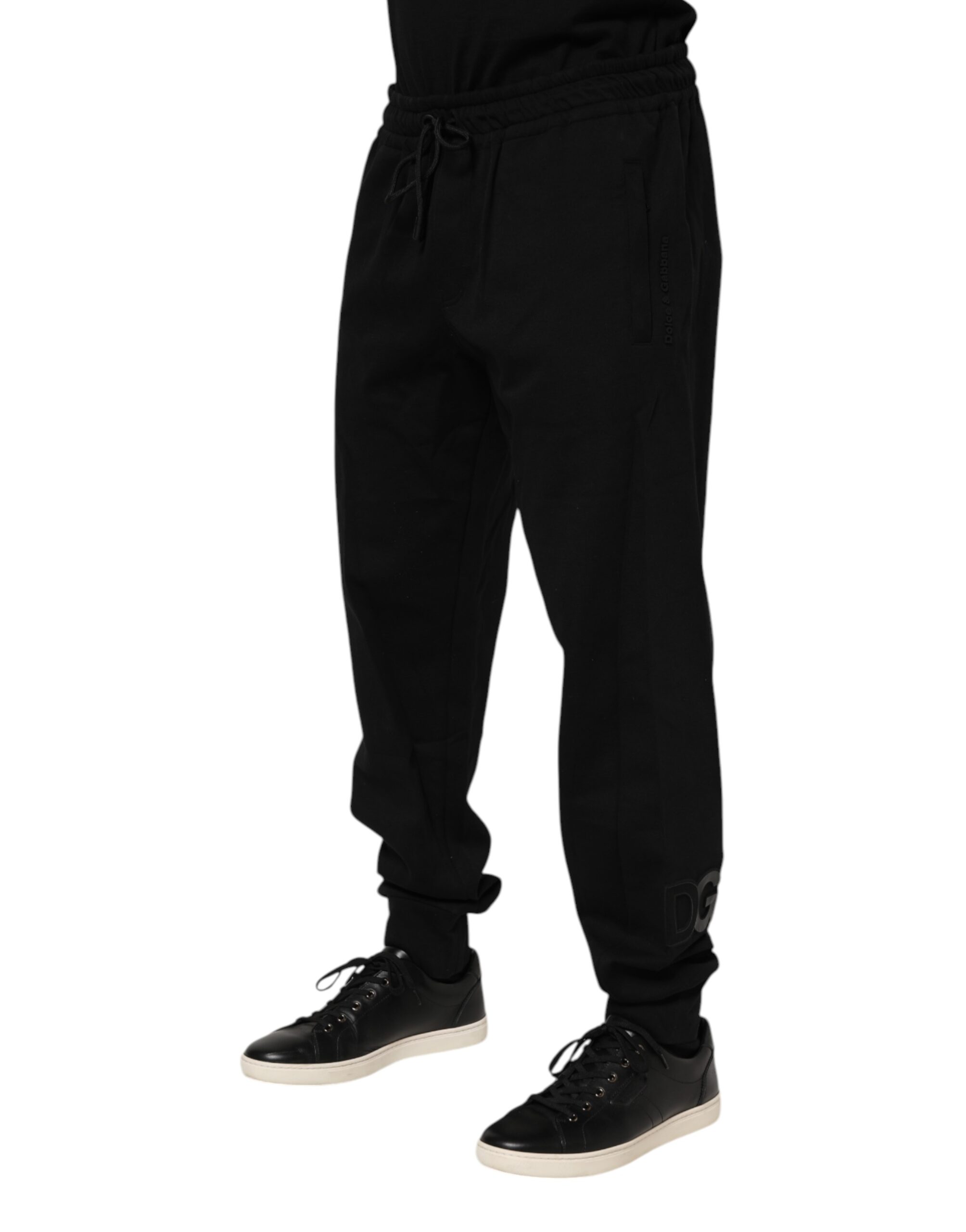 Черные хлопковые мужские спортивные штаны Jogger Dolce & Gabbana, черный — фото 2