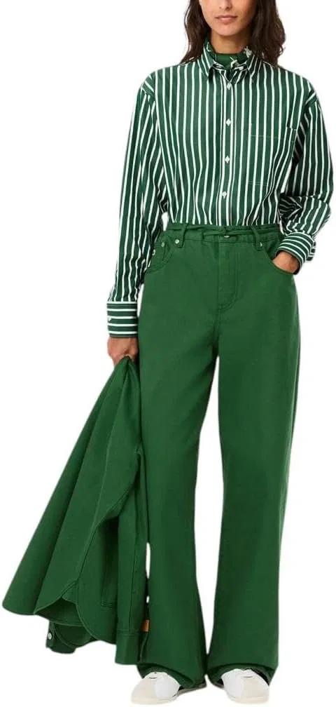 Женские джинсы Lacoste, широкого кроя, синие