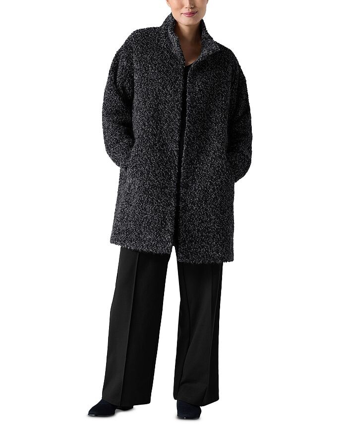

Пальто с высоким воротником Eileen Fisher, черный