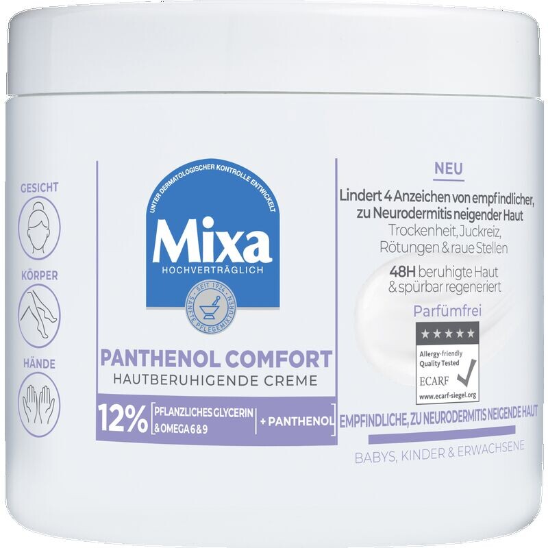 

Крем Panthenol Comfort Care успокаивает чувствительную кожу Mixa, 400 ml