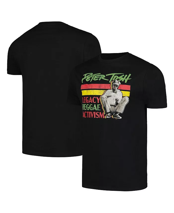 

Мужская и женская черная футболка с графическим принтом Peter Tosh Legacy Reggae Activism American Classics