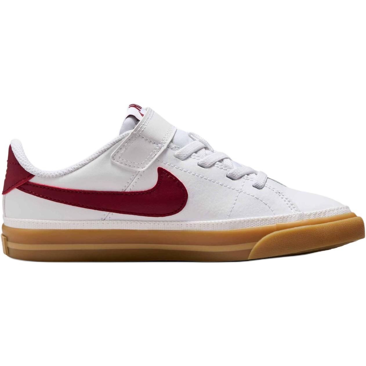Nike Кроссовки для скейтбординга Court Legacy с устойчивым к истиранию верхом, низкие, белые/желтый гель/командный красный, детские — фото 3