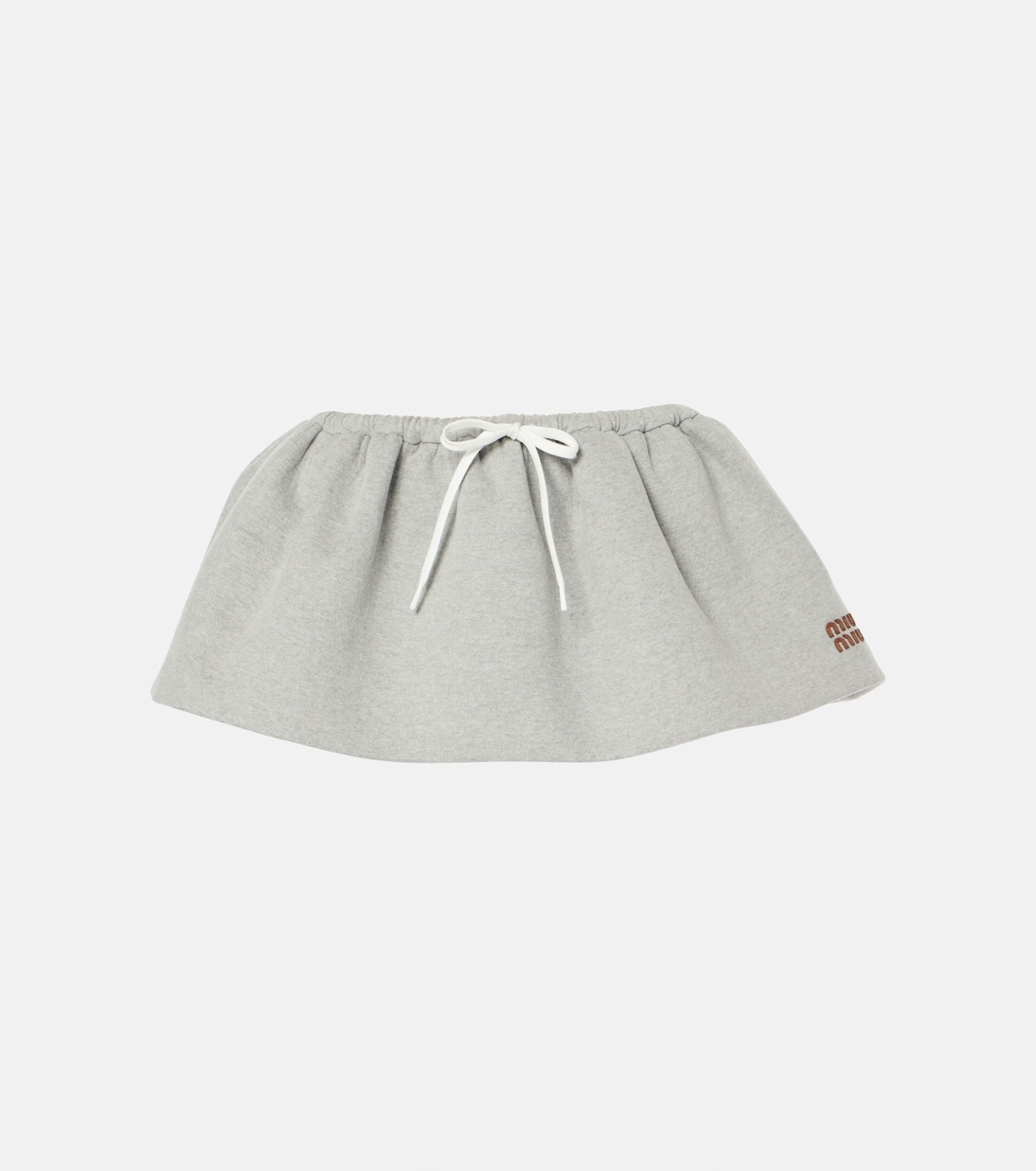 

Логотип хлопковая флисовая мини-юбка Miu Miu, Grigio