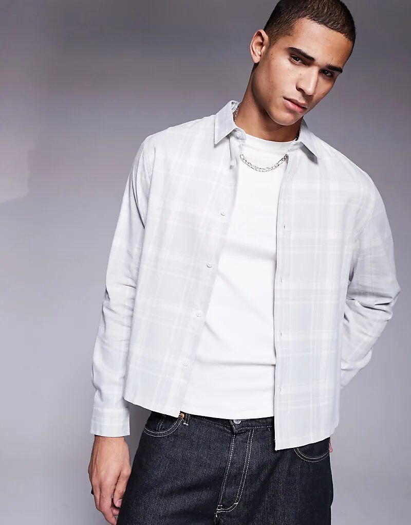 

Свободная рубашка в серую клетку ASOS DESIGN