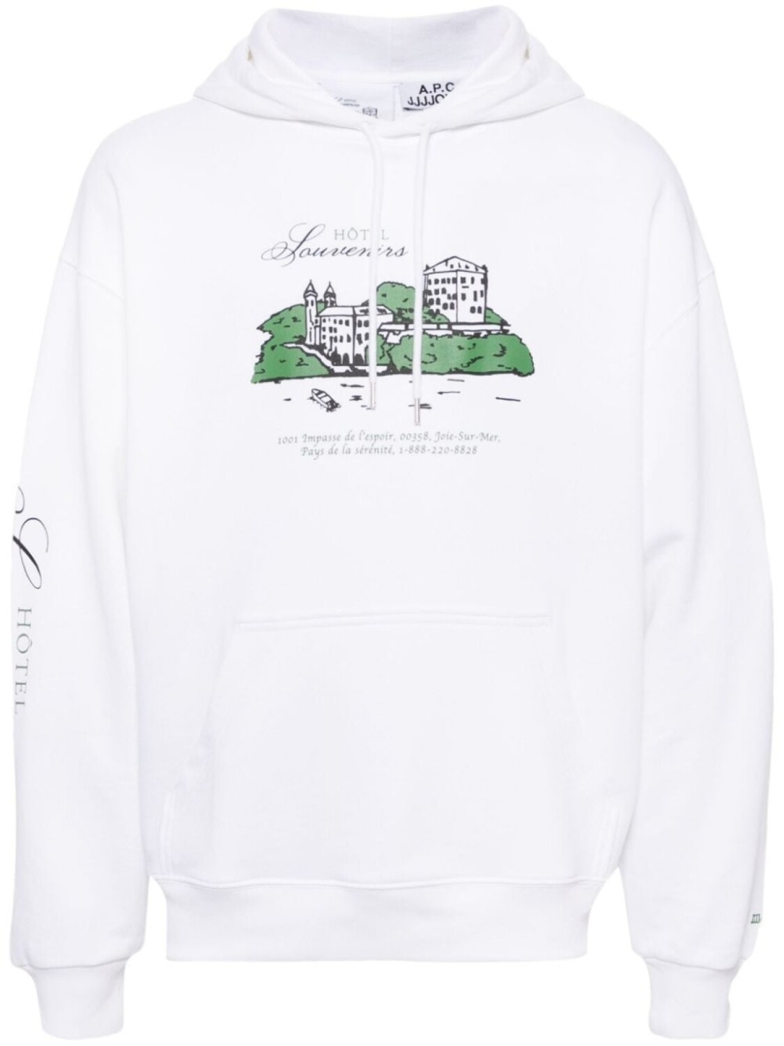 

A.P.C. худи с графичным принтом из коллаборации с JJJJound, белый