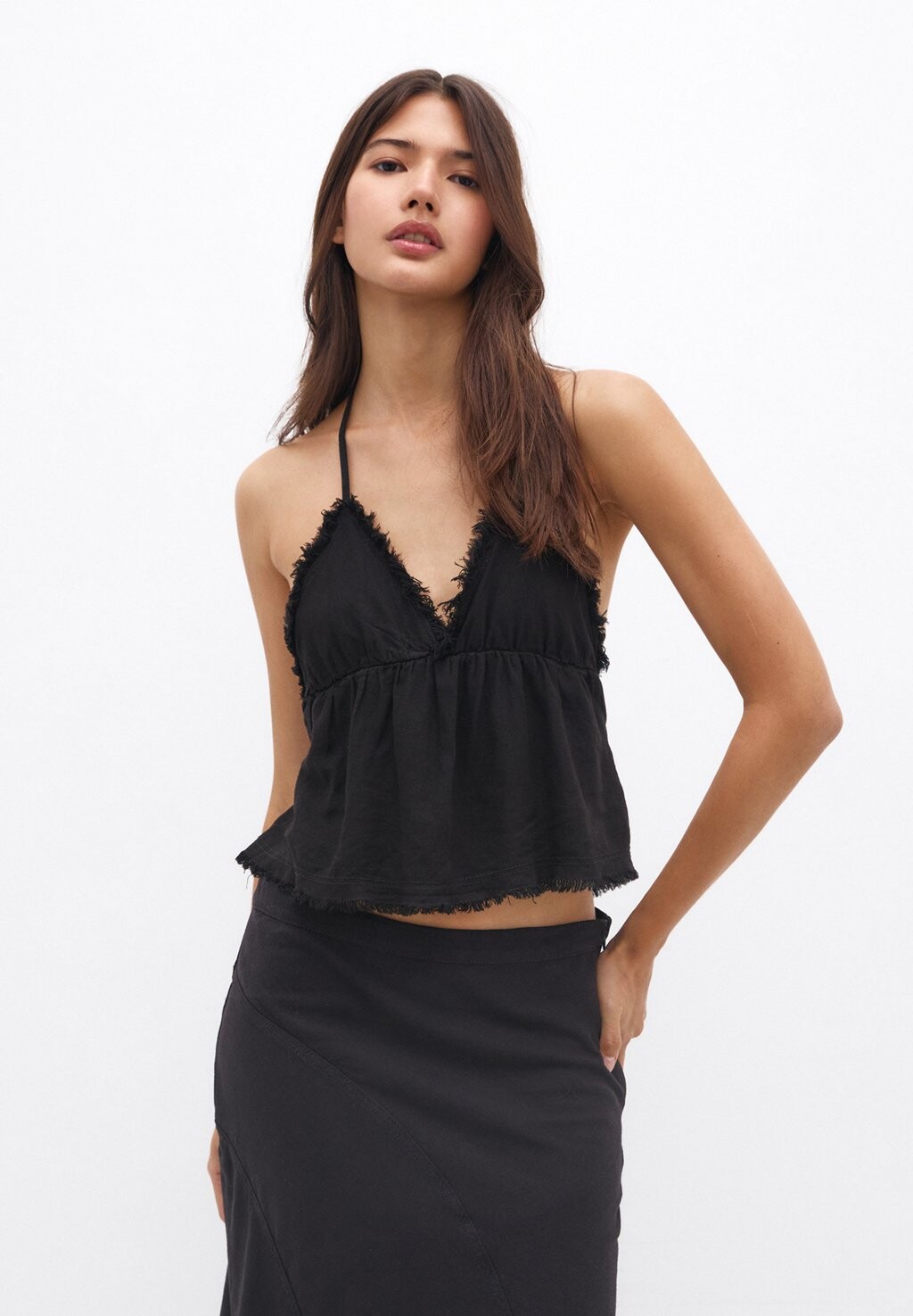 

Блуза RUSTIC FRAYED PULL&BEAR, черный