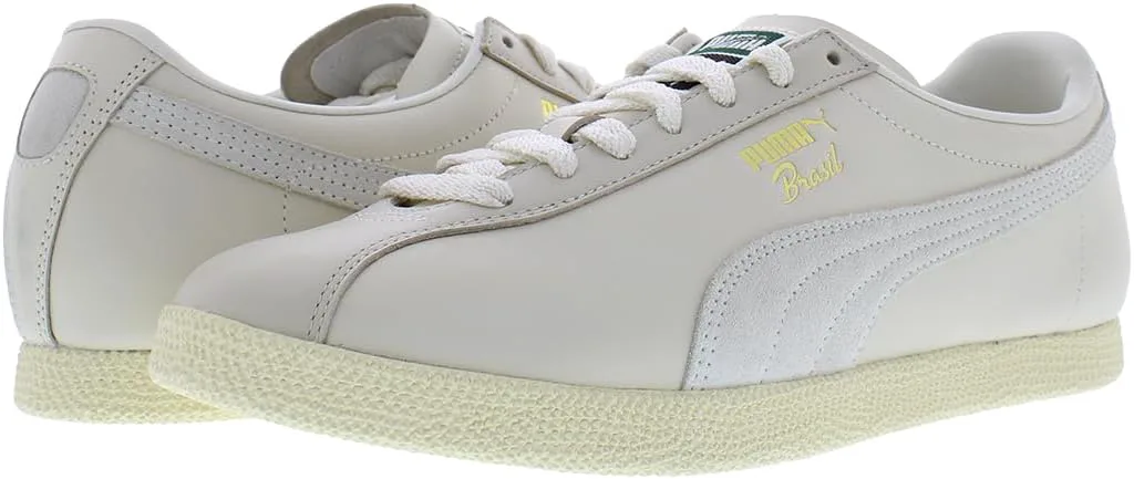Мужские кроссовки PUMA Brasil на шнуровке для повседневной носки - оранжевые, белый/серый — фото 2