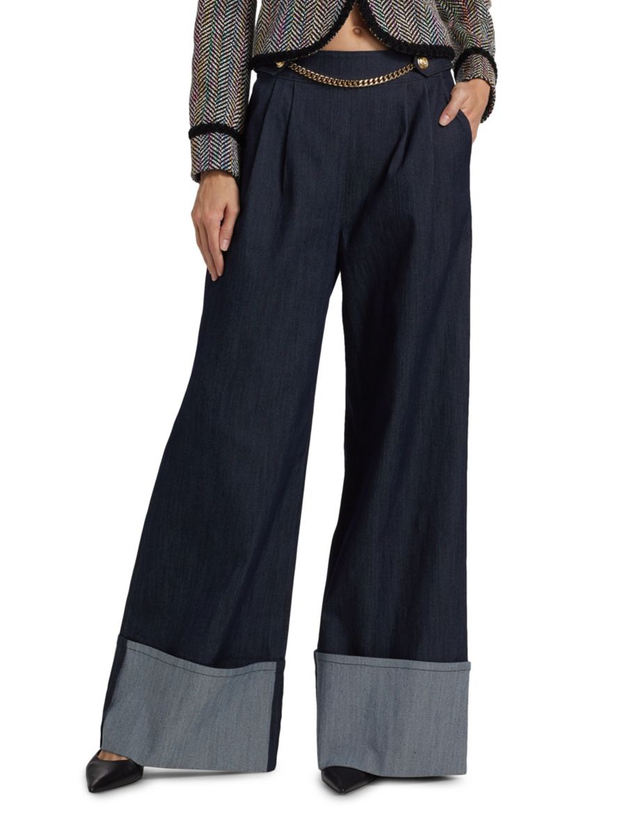 

Широкие брюки Bader с манжетами Cinq à Sept, индиго