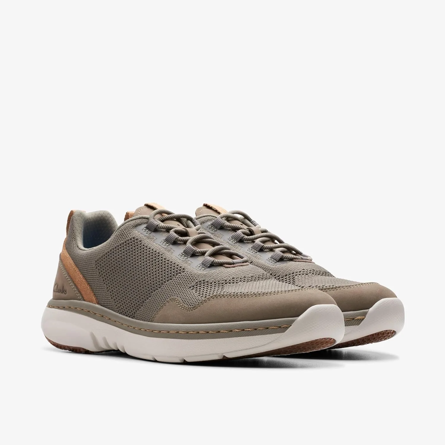 Мужские нескользящие кроссовки Clarks Pro Knit, каменный — фото 4