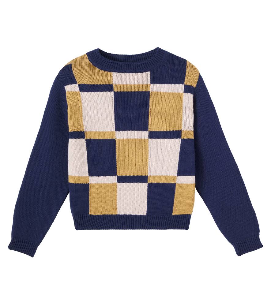 

Свитер из хлопка и шерсти Silas в стиле пэчворк Bebe Organic, Patchwork Knit