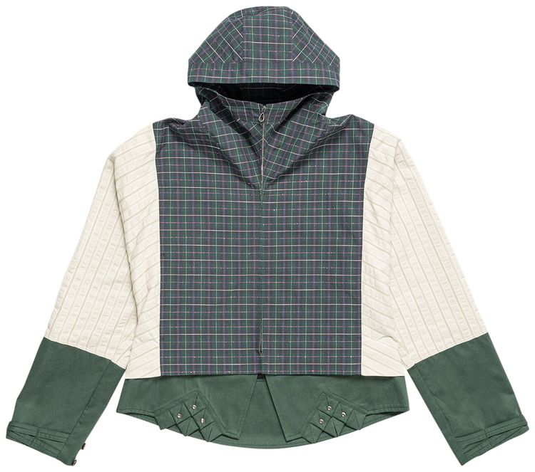 

Куртка с капюшоном Kiko Kostadinov Estike, расцветка «Клетка/Слоновая кость в полоску/Зеленый»