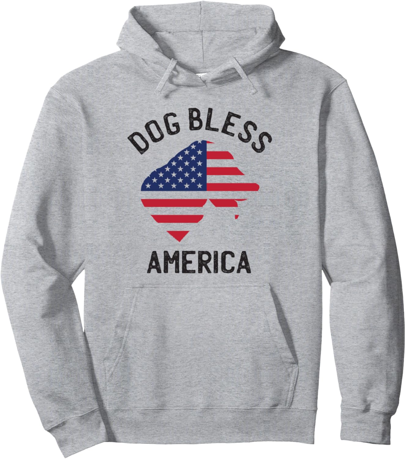 

Патриотическая толстовка с надписью Dog Bless America ко Дню независимости 4 июля Usa Patriotic Apparel Co., серый