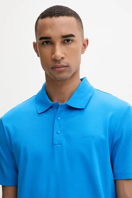 Поло Calvin Klein из хлопка, синий — фото 3