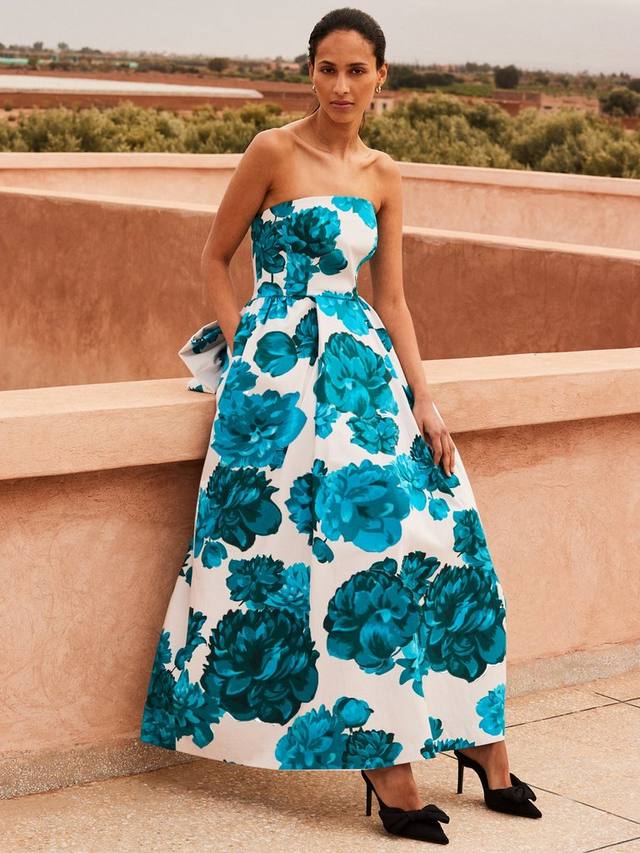 

Платье макси Annie Cotton с синим цветочным принтом Ro&Zo, Blue/Multi