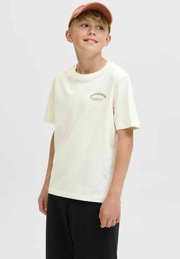 Футболка с принтом jjebrandes Jack & Jones Junior, Antique White — фото 3