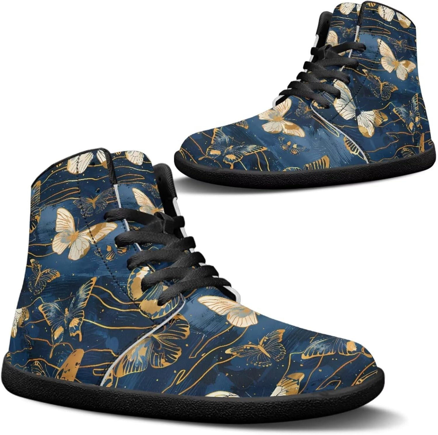 

Высокие кроссовки Jeiento Босоножки для мужчин и женщин с широким носком и дизайном бабочки, Butterfly Stripe