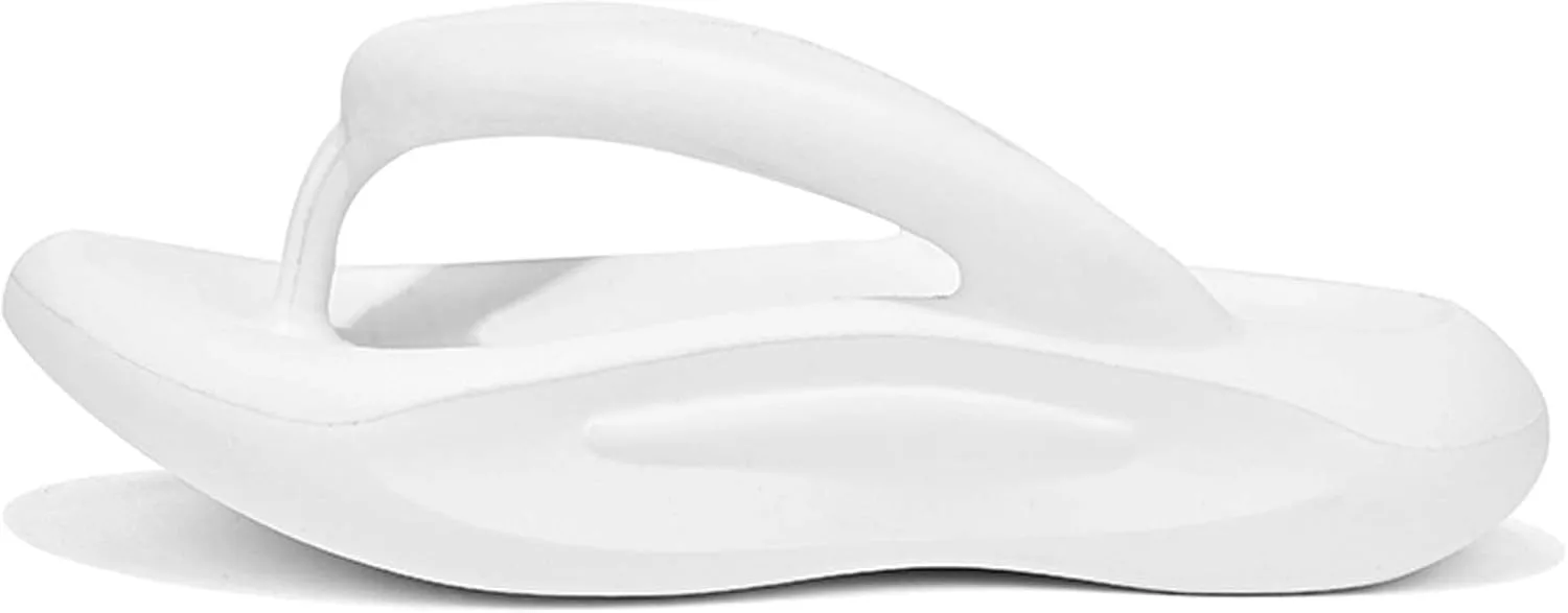 

Летние мужские сланцы с толстой подошвой, шлепанцы, сандалии, пляжная обувь, противоскользящие, повседневные, однотонные, удобные, дышащие, мягкие Generic, белый