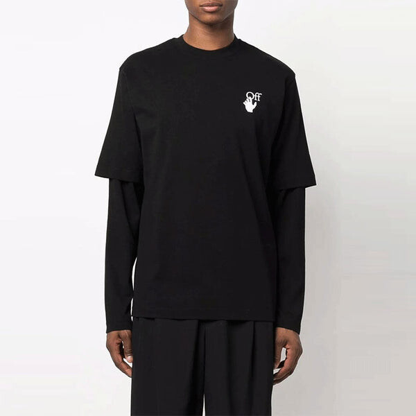 Футболка men's gradient arrow long sleeves loose fit black t-shirt Off-White, черный — фото 2