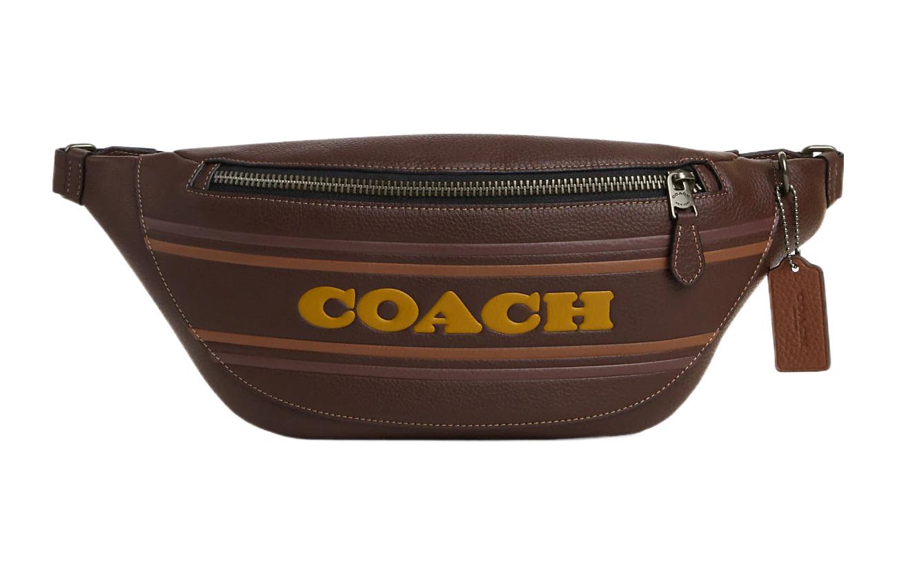 

Кожаная сумка-слинг Warren через плечо, кроссбоди, поясная сумка Tubas мужская тёмно-коричневая COACH