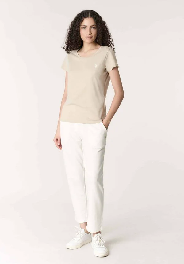 Светлая базовая футболка с логотипом U.S. Polo Assn., Beige — фото 2