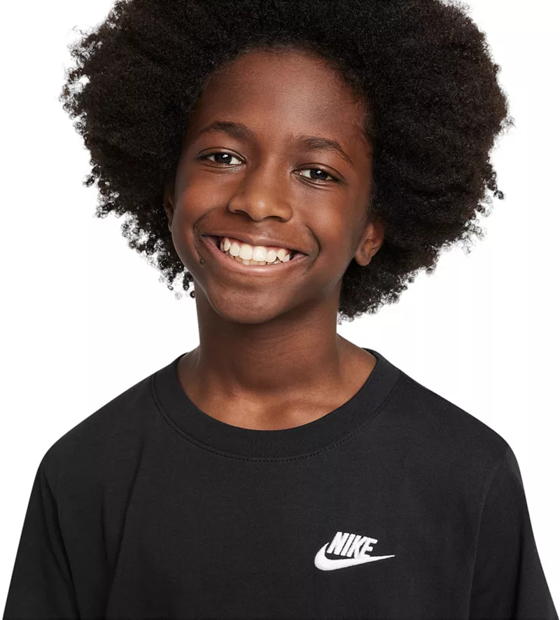 Детская футболка Nike Sportswear с вышивкой Futura, черный — фото 3