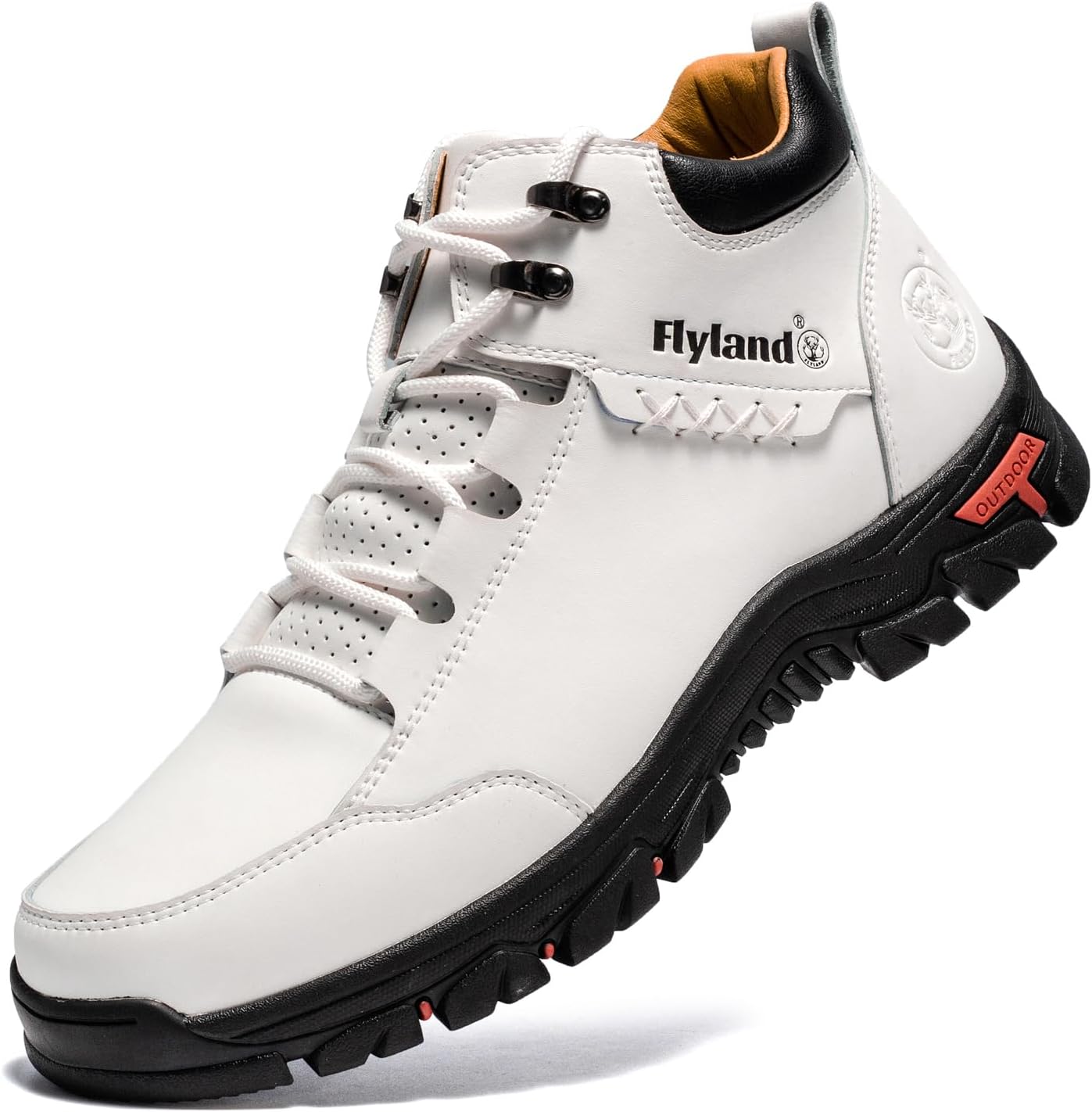 

Мужские повседневные кожаные туфли-чикка FLYLAND, ручной работы, модные ботинки на мягкой подошве, нескользящие, дышащие, удобные, средней высоты, для вождения, прогулок и активного отдыха на улице, белый