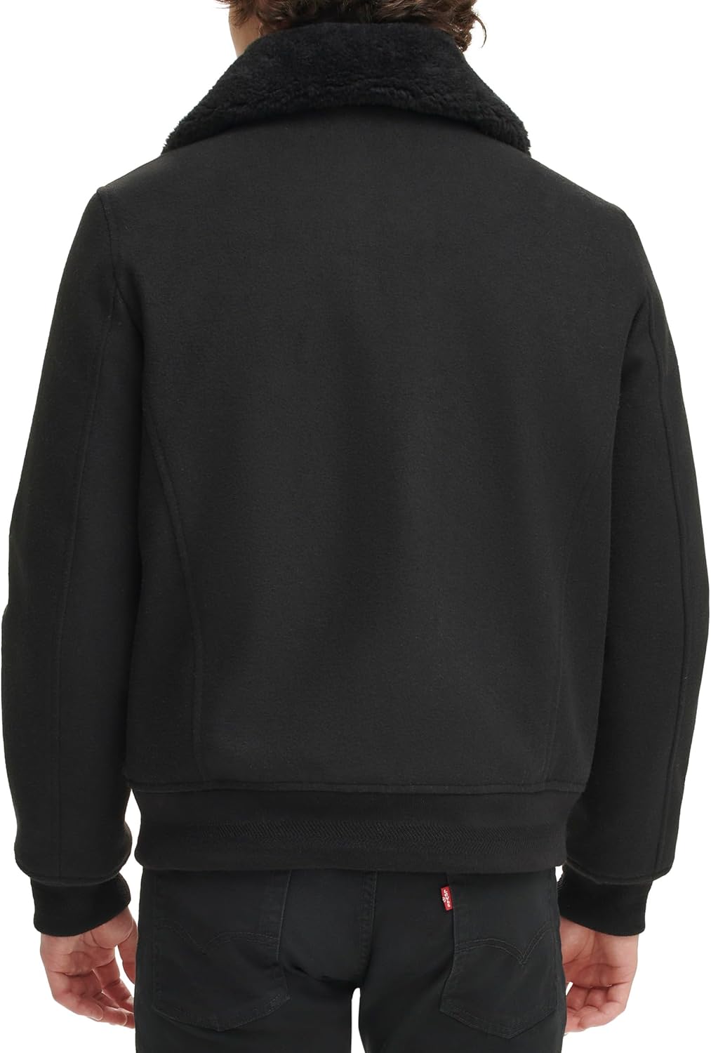 

Мужская куртка-бомбер Tommy Hilfiger из смеси шерсти и искусственного меха с воротником, Black