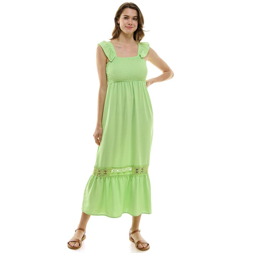

Платье макси с отделкой крючком Lily Rose для юниоров, цвет Lime Green