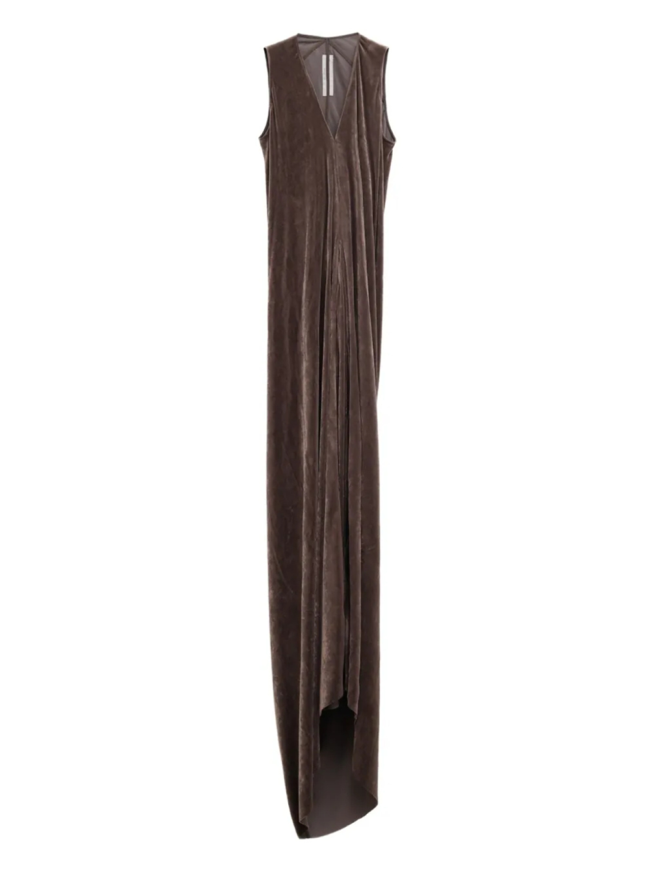 

Платье из бархата с драпировкой от Рика Оуэнса Rick Owens, коричневый