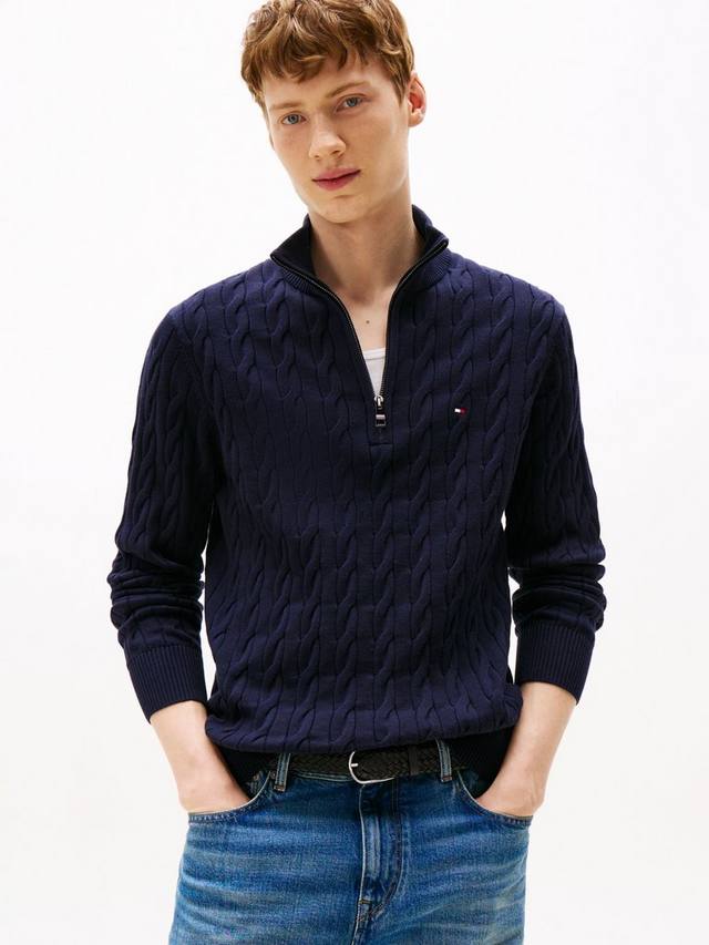 

Вязаный джемпер с полузастежкой-молнией Tommy Hilfiger, Desert Sky