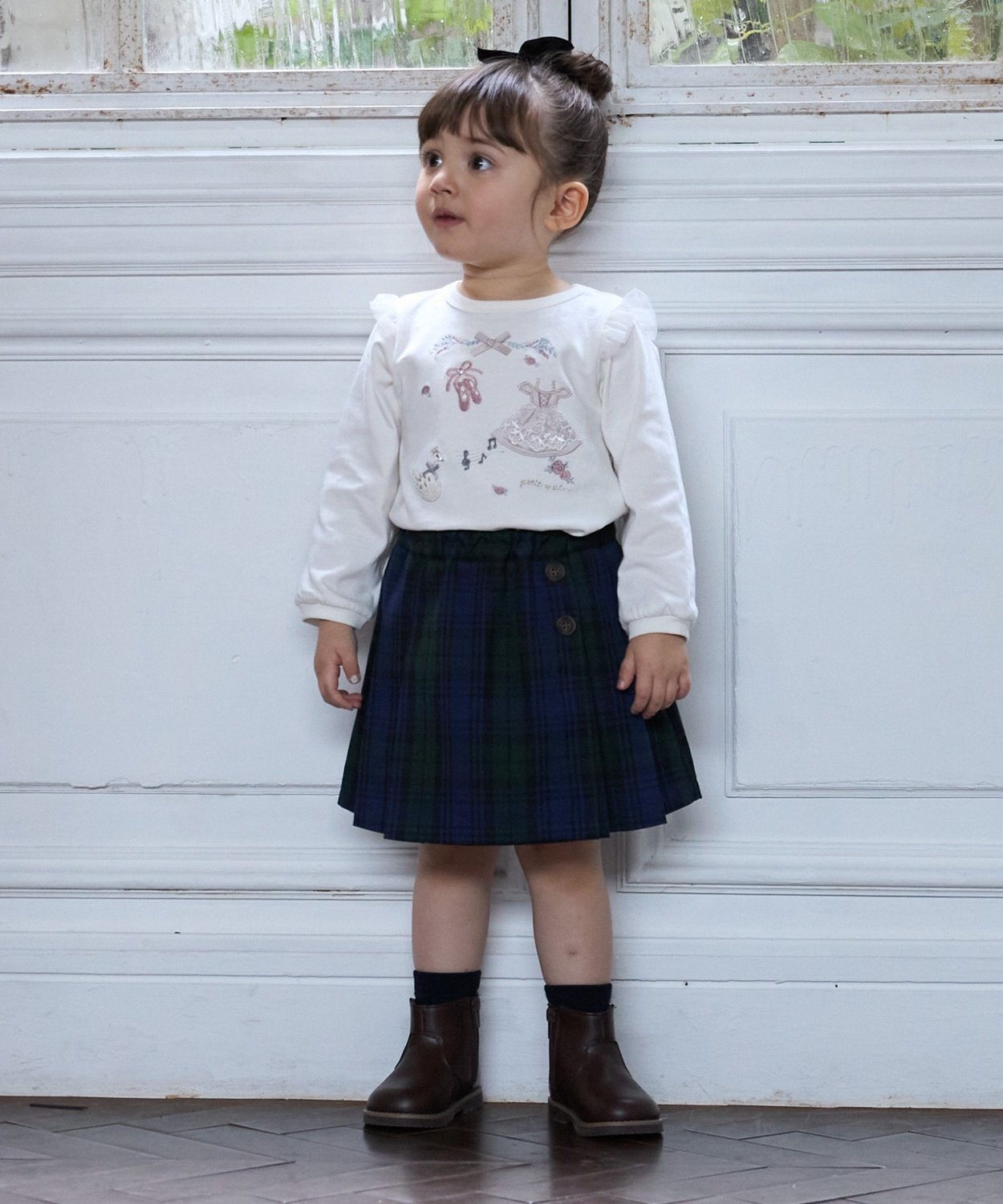 Плиссированные юбка и брюки Petit main, Navy blue
