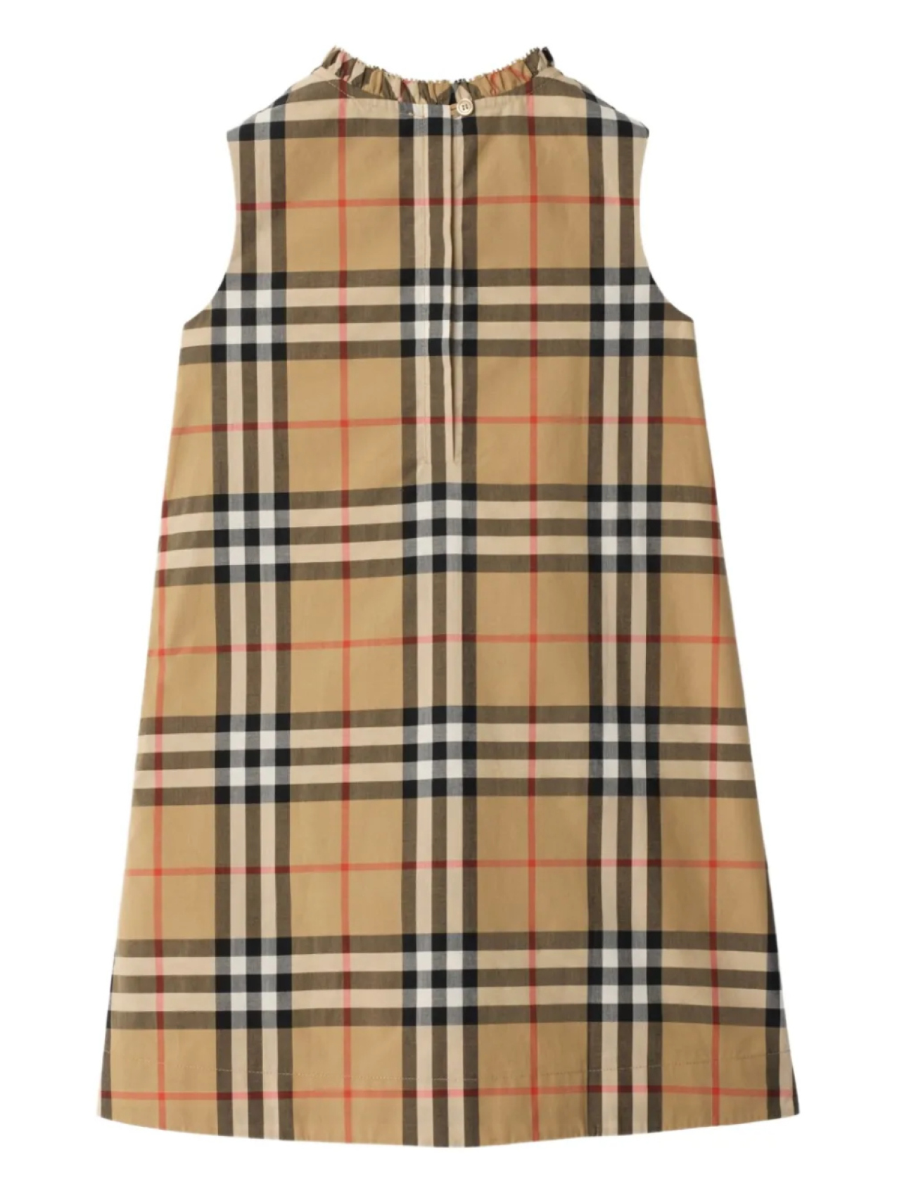 Платье Burberry Kids из поплина в клетку, нейтральный — фото 2