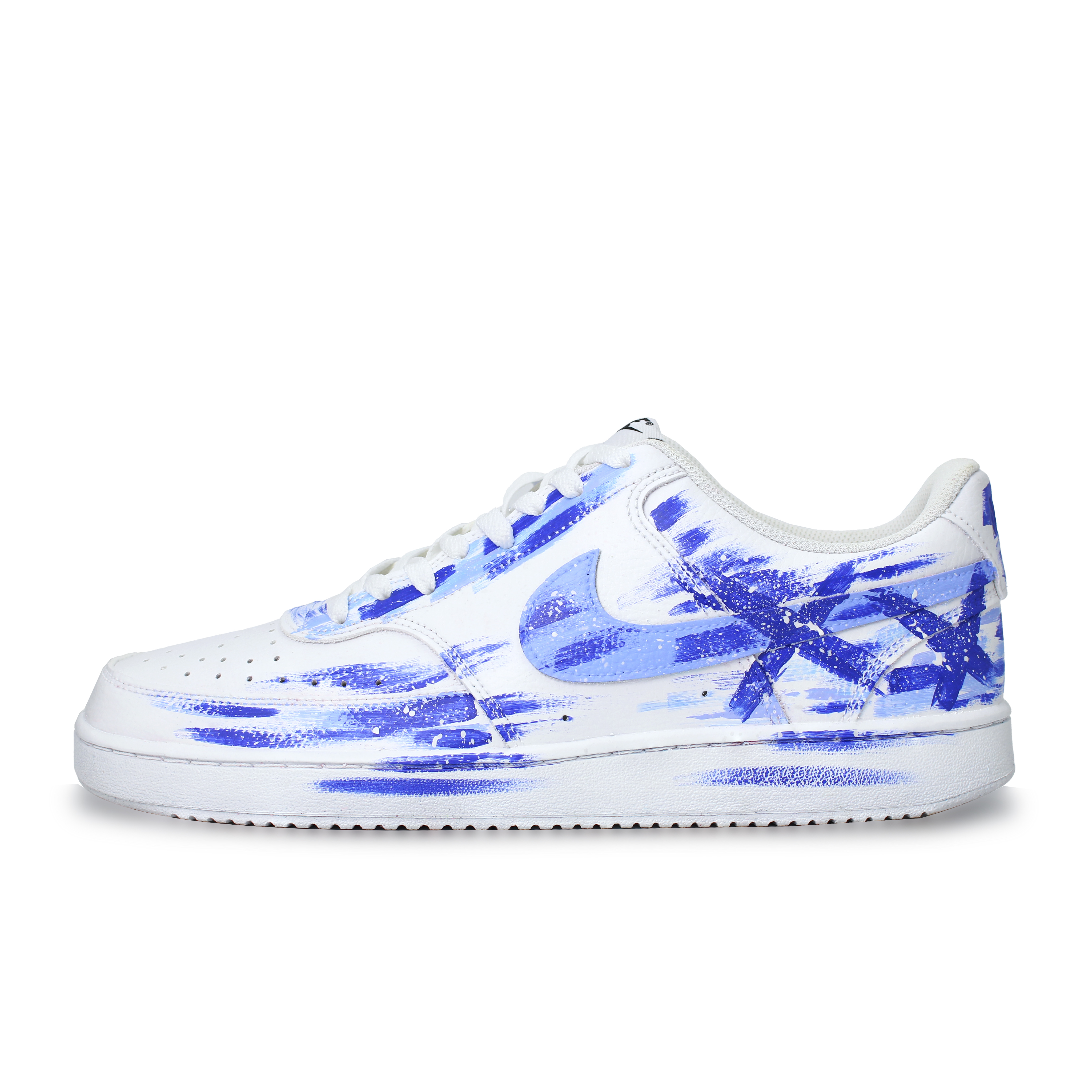 

Nike Кроссовки Court Vision X Blue Order с рисунком от руки, устойчивые к истиранию, для скейтбординга, синие, белые