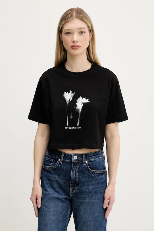 

Хлопковая футболка Karl Lagerfeld Jeans, черный