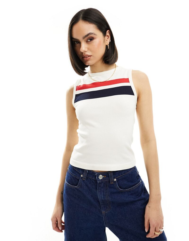 

Разноцветная бесшовная майка в полоску ASOS DESIGN