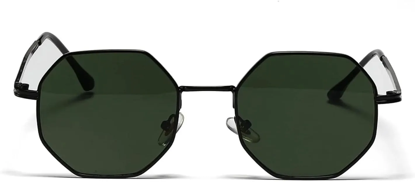 

Роскошные круглые солнцезащитные очки для женщин и мужчин. Модный винтажный стиль, стимпанк, маленькая оправа, защита от УФ-излучения UV400 generic, Black Dark Green