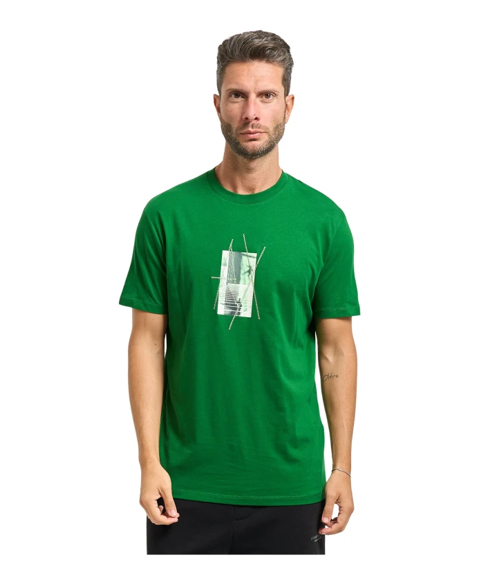 

Зеленая футболка с логотипом. Armani Exchange, зеленый