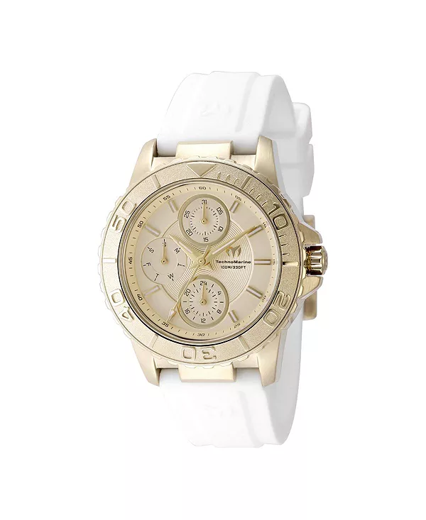 

Женские часы tm-725017 с золотым циферблатом и морским кварцем Technomarine, white