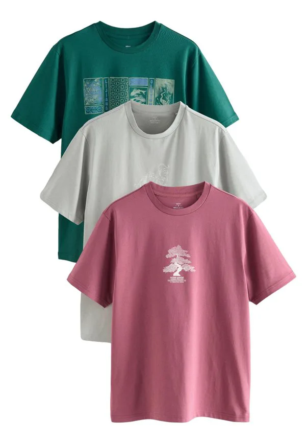 Футболка с вышитым принтом Next, Blue/Green/Pink